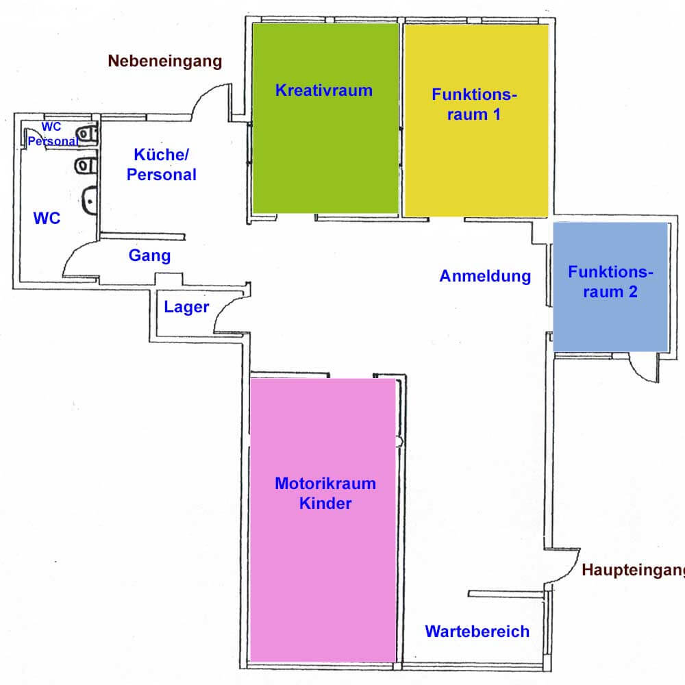 Grundriss Praxis für Ergotherapie in Dresdens Innenstadt Grundriss Praxis für Ergotherapie in Dresdens Innenstadt